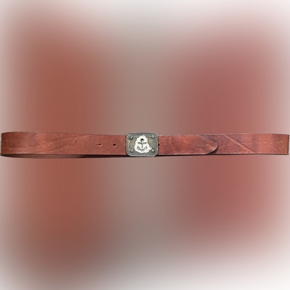 Replay Leather Men’s Anchor Plaque Belt - Picture 4 of 14